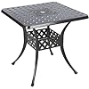 35.4" Round Patio Dinning Table, Outdoor Cast Aluminum Dinning Table