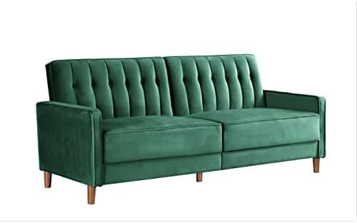 Direct Anastasia Mid Century Modern Velvet Uphostered Tufted Convertible Sleeper Sofa