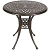 35” Round Cast Dining Table, Outdoor Patio Retro Bistro Dining Table