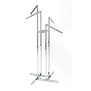 Clothing Rack – Heavy Duty Chrome 4 Way Rack, Adjustable Arms, Square Tubing