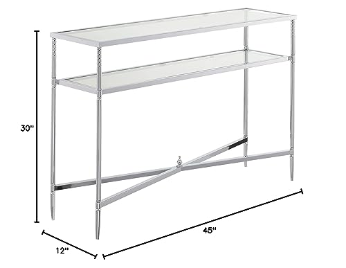 Tudor Console Table - Clear Glass & Chrome