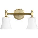 Transitional Two Light Vanity from Rossington Collection in Brass - Antique Finish,