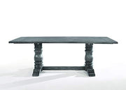 Weathered Gray Trestle Dining Table - Rustic Outdoor Furniture