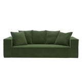 Corduroy Sofa with 5 Matching Cushions for Modern Living Room 3-Seater Sofa