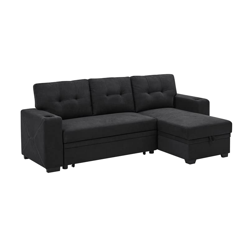 Upholstery Polyester Blend Fabric Convertible Sectional Sleeper Sofa