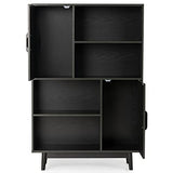 Storage Cabinet with Legs, Floor Cabinet with Doors, Shelves, Anti-Tipping Device