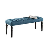 Leviton Fabric Tufted Turned Leg Dining Bench, One Size,