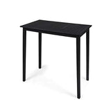 Teresa Outdoor Minimalist Acacia Wood Rectangle Bar Table Dark Gray