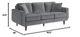 Lexicon Vera Living Room Sofa, Gray