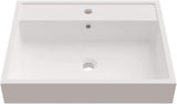 24"X19" Rectangle Vessel Sink with Faucet Hole,Matte White Bathroom