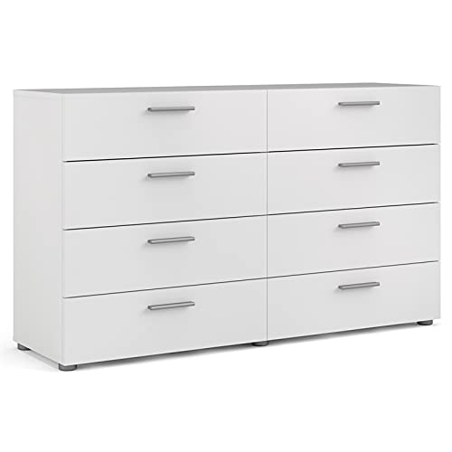 Pemberly Row 3 Piece Double Dresser and Nightstand Bedroom Set in White