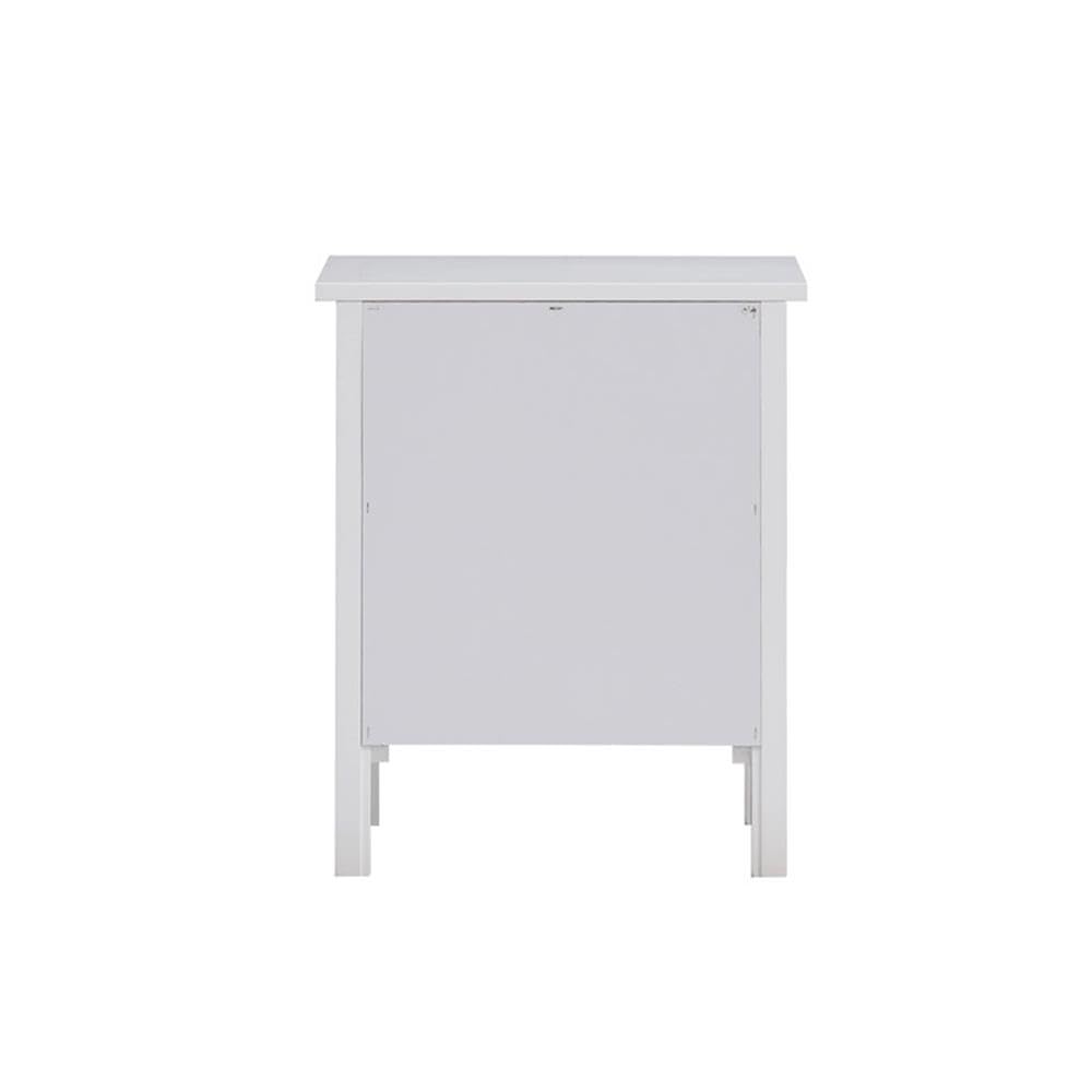 Iolanda 1-Drawer Wooden Nightstand with Compartment in White
