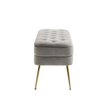 Storage Ottoman Bench, Entryway Foot Stool with Button-Tufted Design