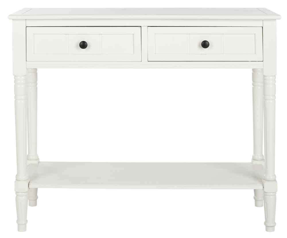American Homes Collection Samantha Distressed/Cream 2-Drawer Console Table