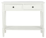 American Homes Collection Samantha Distressed/Cream 2-Drawer Console Table