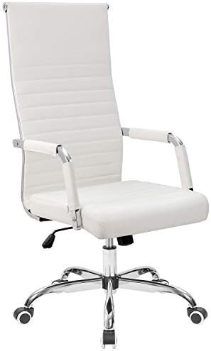 Office Chair High Back Leather Desk Chair Modern Executive Ribbed Chairs Height