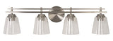 19633BNK4 Drake Minimalist Rail Silhouette & Clear Seeded Glass Globes Vanity Bath Wall