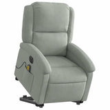 Massage Recliner - Light Gray | Power Lift & Recline, Vibration Massage, Side Pocket