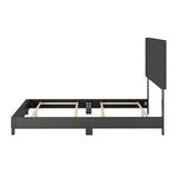 Sleep Sync Tivoli Charcoal Linen Upholstered Platform Bed Frame in Four Sizes Full Glam, Modern & Contemporary