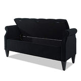 Jacqueline Tufted Roll Arm Storage Bench,