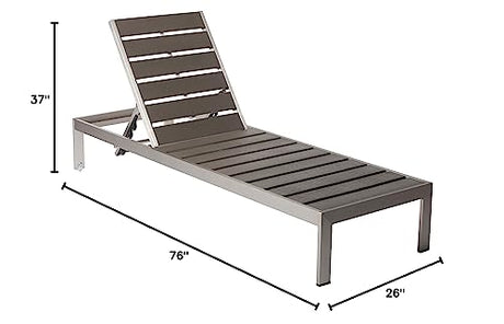 Pangea Home LNGR Gry Joseph Lounger, Gray