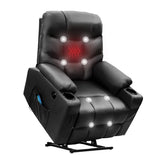 Electric Power Lift Chair, PU Leather Massage Chair Recliner for Adults, Elderly, USB Port