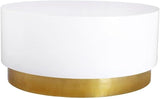 Deco Collection Modern | Contemporary White Lacquer Top Coffee Table with Sturdy