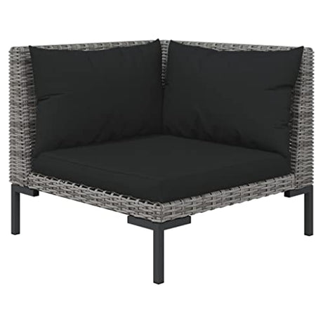 10 Piece Patio Lounge Set with Cushions - Weather-Resistant Poly Rattan Outdoor