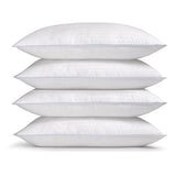 eLuxurySupply 4-Pack Premium Bed Pillows - Medium Density and Medium Loft Ideal for Back and Side Sleepers - 100% Cotton Casing - 20"X28" Standard/Queen Size
