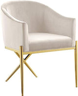 Xavier Collection Modern | Contemporary Velvet Upholstered Dining Chair with Sturdy Steel X Shaped Legs