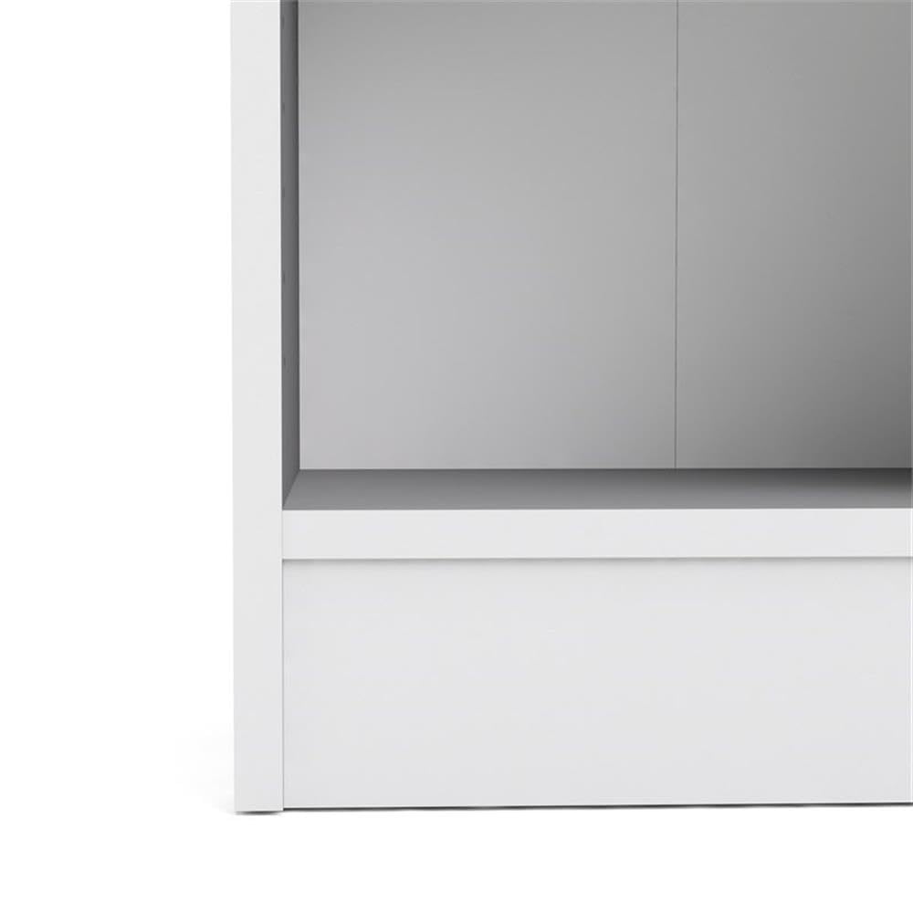 5 Shelf Narrow Contemporary Bookcase in White