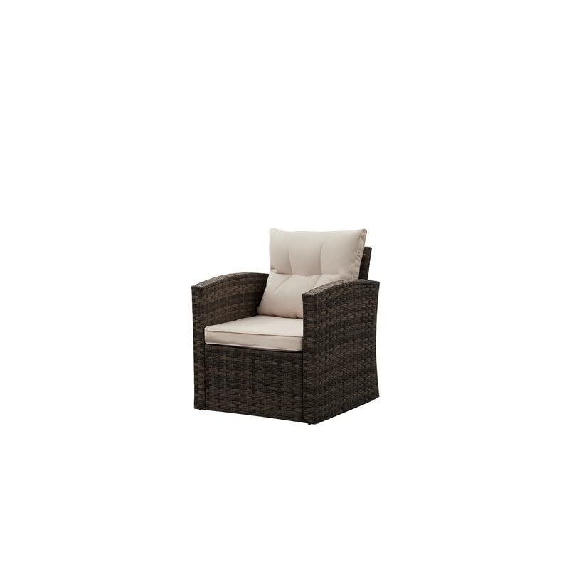 Brown Gradient Sofa Loveseat Chair Seating Group with Table
