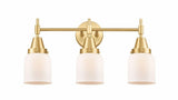 3 Light Bath Vanity-11 Inches Tall and 23 Inches Wide-Satin Gold Finish-Matte White Glass