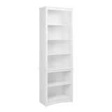 Sonoma Tall 6-Tier Bookcase 80"H with 2 Adjustable Shelves, White Storage Cabinet, Modern Display Cabinet, Bookshelf with Storage Shelves for Home Office, Living Room, Bedroom Organizer