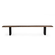Brylee Collection Modern Style Live Edge Solid Wood Top Extra Large Dining Bench