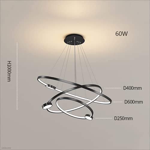 Chandeliers,Round Sdimming Led Light Modern Aluminum Linear Chandelier Suspended Adjustable