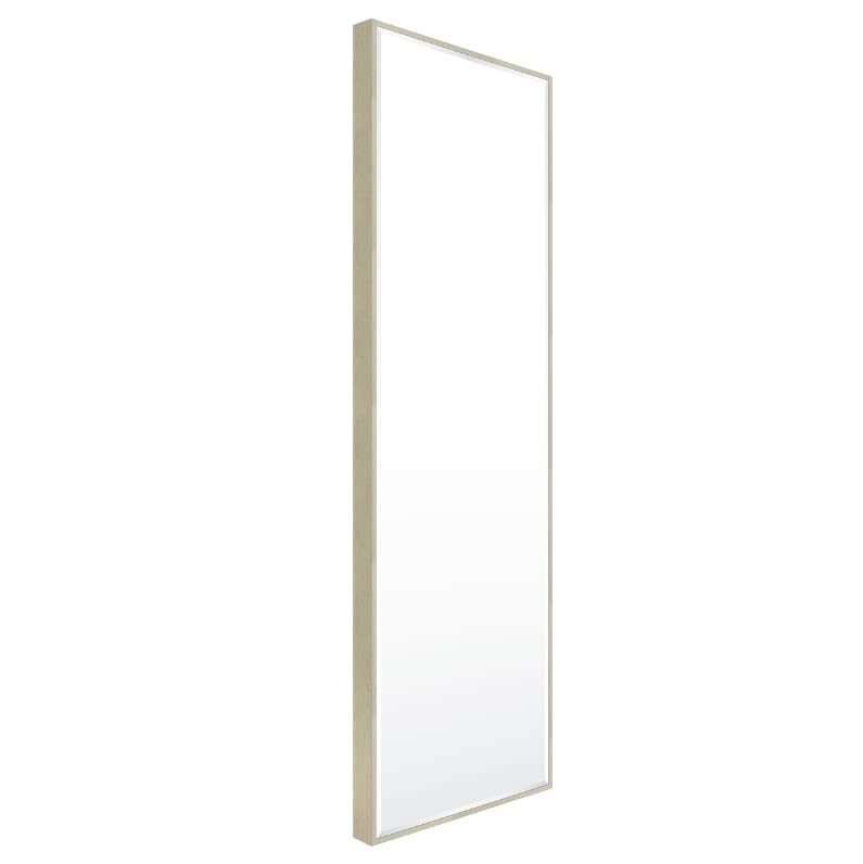 Wall Decorative Mirror with Frame18.46 X 61.77 Inch Color Light Wooden Cooper-Free