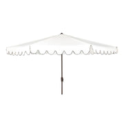 Outdoor Venice White and Black 11-foot Round Crank UV Protected Umbrella