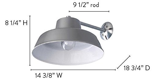 All Weather Outdoor Wall & Ceiling Light - Grey Finish with Clear Glass Globe