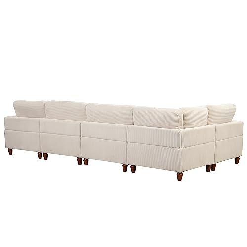U-Shaped Oversized Corduroy Modular Sectional Sofa Couch