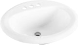 Gele 2017, 20''x17'' Oval Drop in Bathroom Vessel Sink, 3 Faucet holes w/ 4'' Punching