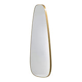 Tall Round Oval Mirror Modern Farmhouse Wall Decor Teardrop Shaped Mirror Gold Metal Trim Mounting Hardware