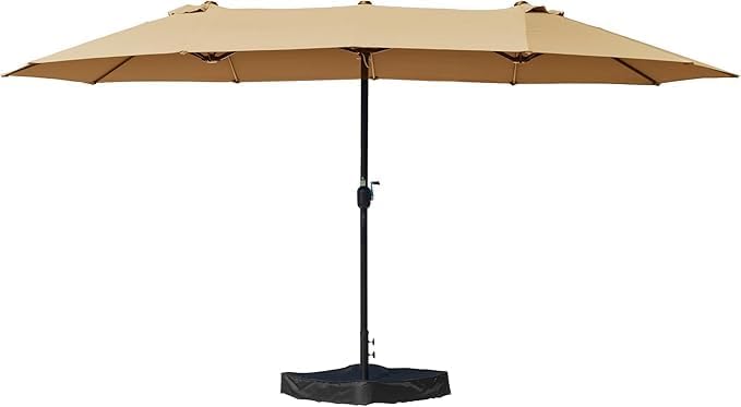 15ft Rectangle Patio Umbrella, Double-Sided Outdoor Market Umbrella
