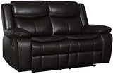 Marsden Modern Leather Air Reclining Living Room Loveseat, Gray