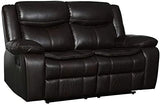 Marsden Modern Leather Air Reclining Living Room Loveseat, Brown