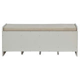 Upholstered Bench with Removable Cushion in Beige and White