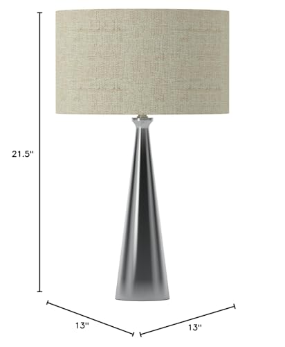 Linda 21.5" Table Lamp - Black Finish with Textured Fabric Shade