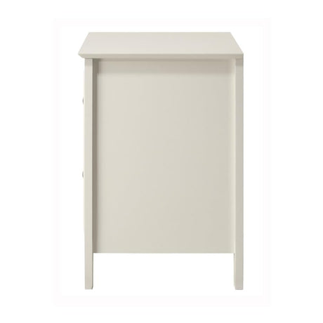 Selena Coastal Engineered Wood 2-Drawer Bedroom Nightstand Bedside Table Organizer Unit Cream White 400232