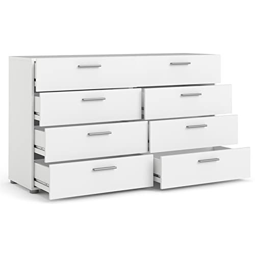 Pemberly Row 3 Piece Double Dresser and Nightstand Bedroom Set in White