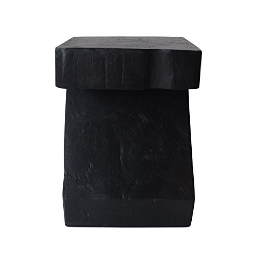 Jingle Outdoor Light-Weight Concrete Side Table, Black